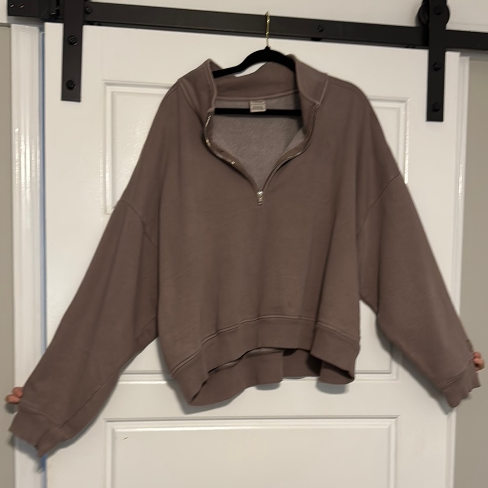 Women's Mauve Quarter-Zip Top